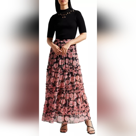 Ted Baker Emiiaa Engineered CutOut Bow Rib Sweater Short Sleeve Black Ted1/XS/4 - Picture 16 of 16